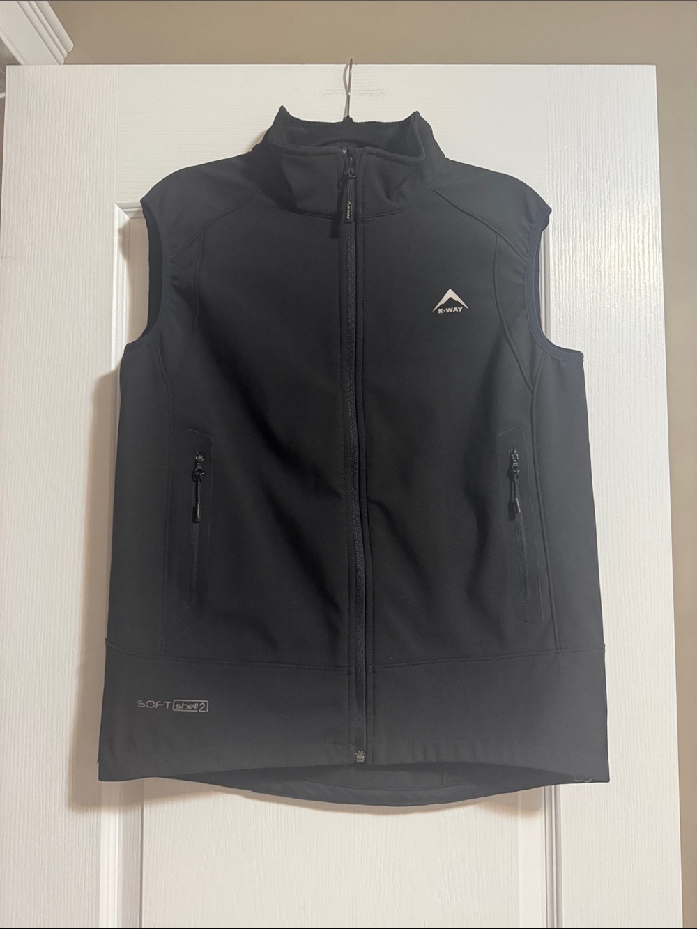 K-Way Black Softshell Vest with Zip Pockets